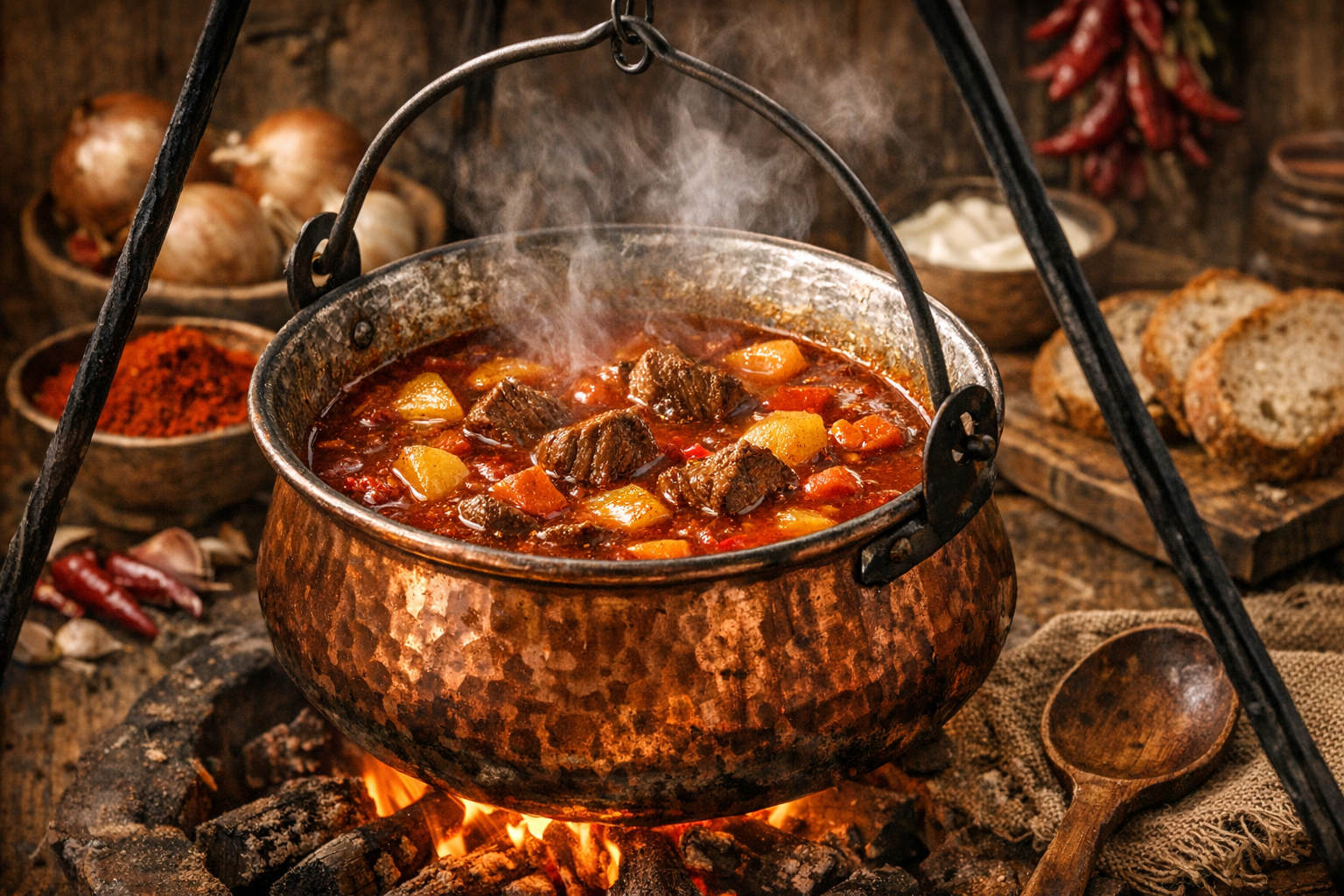 Bowl of Hungarian gulyás