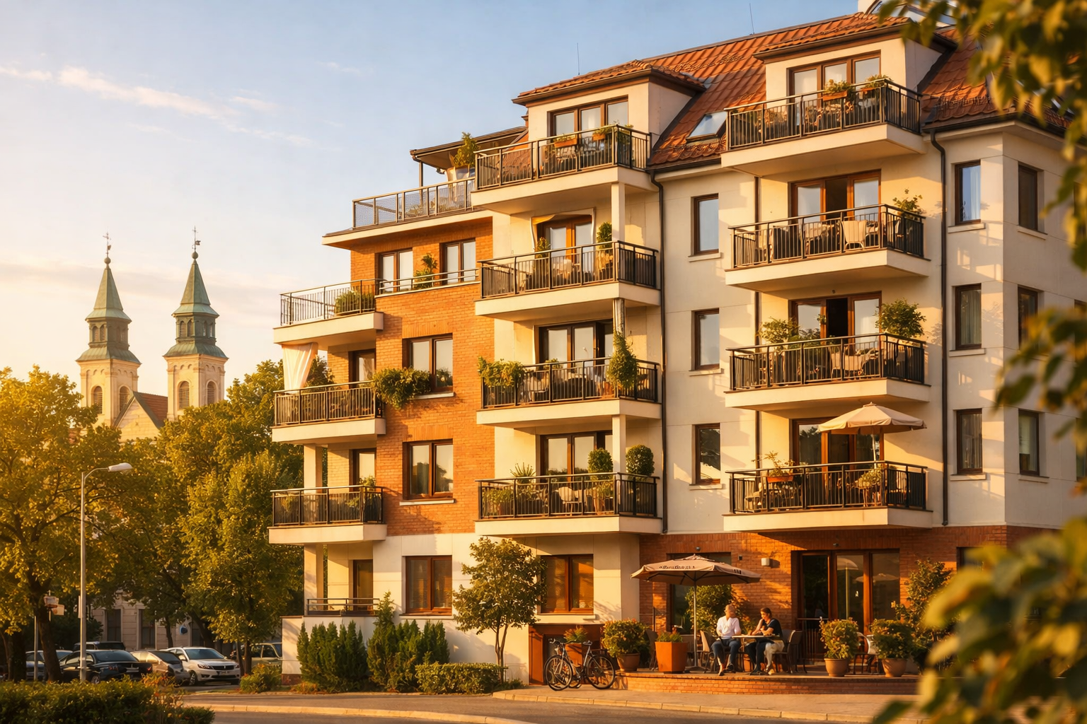 Residential street in central Debrecen