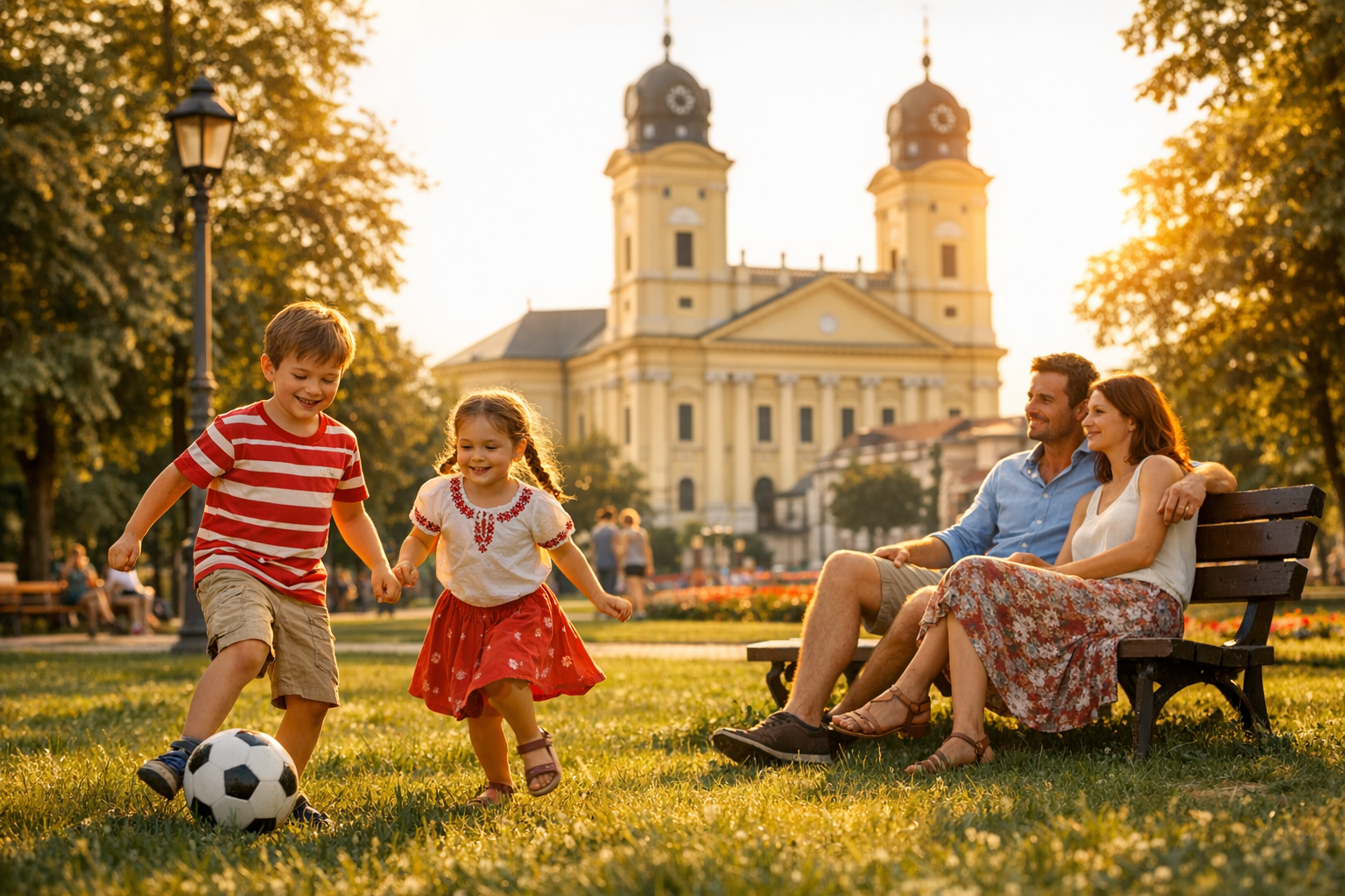 Family at Nagyerdő park