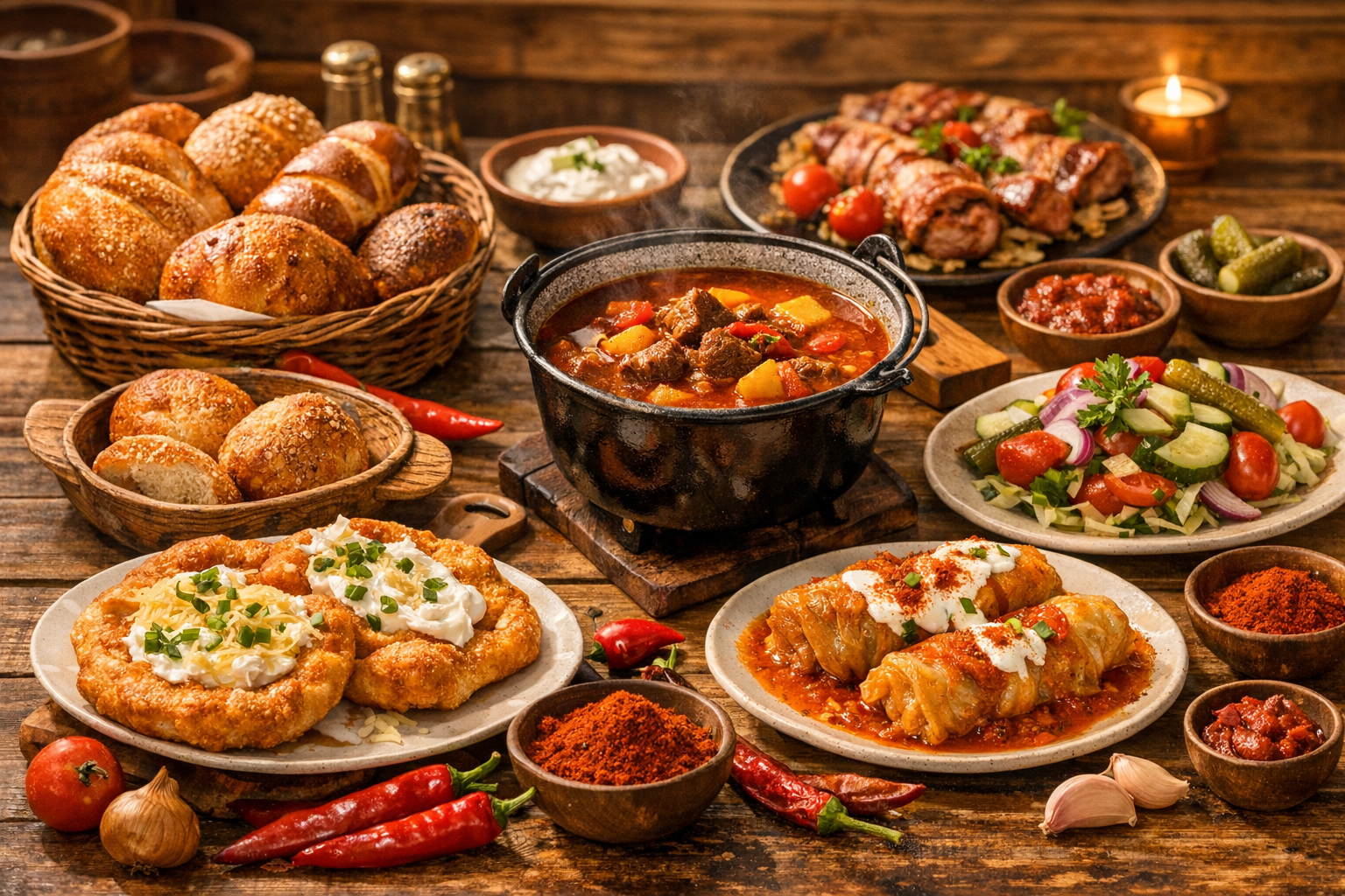 Traditional Hungarian gulyás bowl