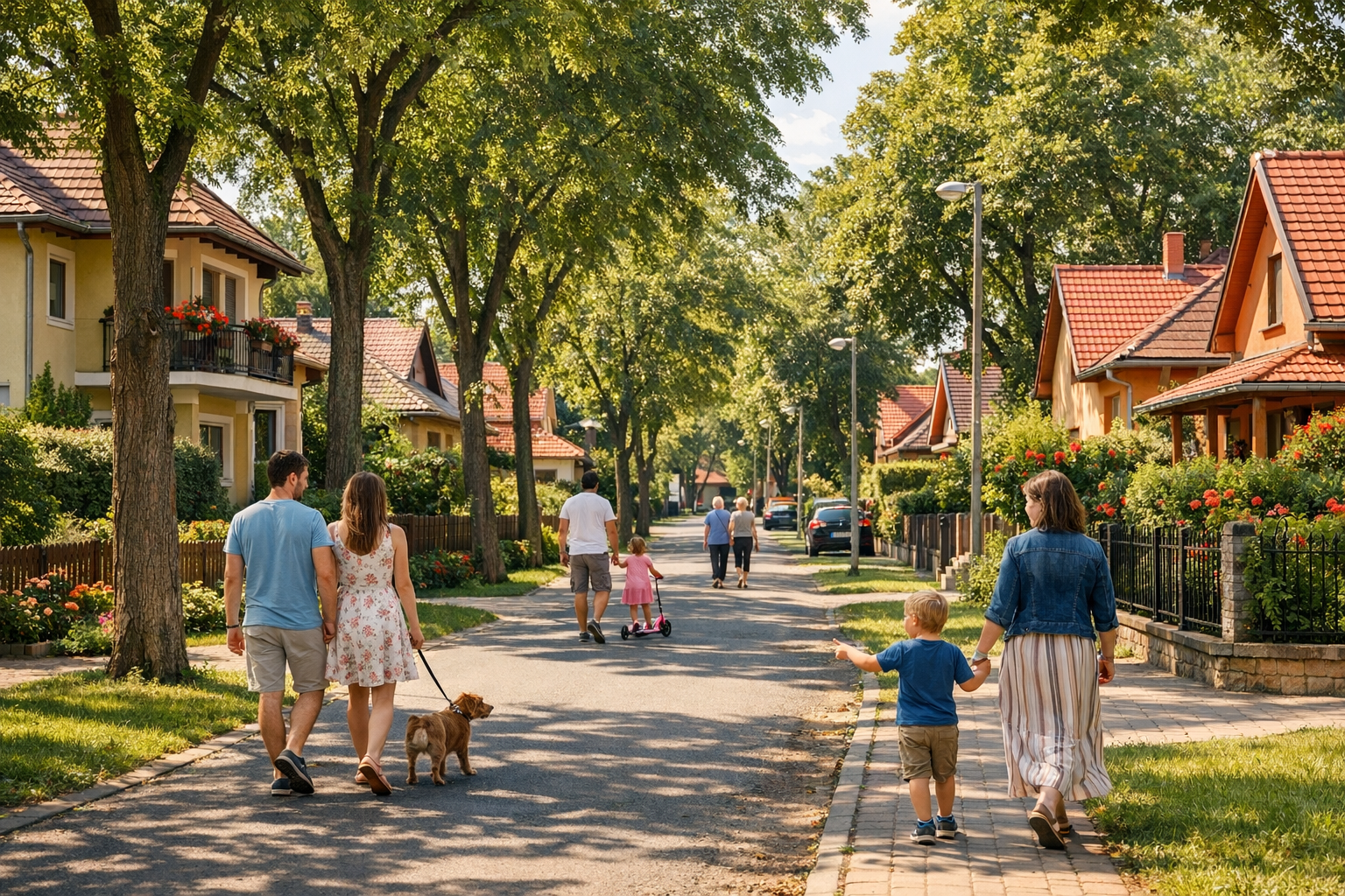 Tree-lined path in Nagyerdő park